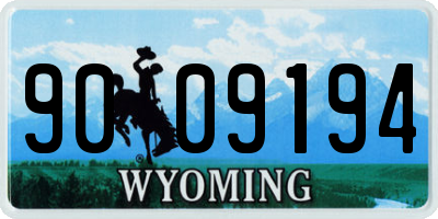 WY license plate 9009194