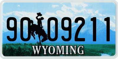 WY license plate 9009211