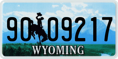 WY license plate 9009217