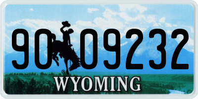 WY license plate 9009232