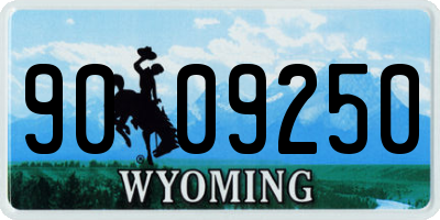 WY license plate 9009250