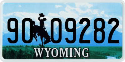 WY license plate 9009282