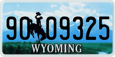 WY license plate 9009325