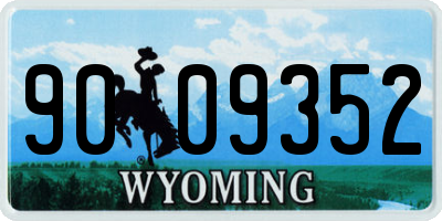 WY license plate 9009352