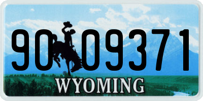WY license plate 9009371