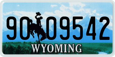WY license plate 9009542