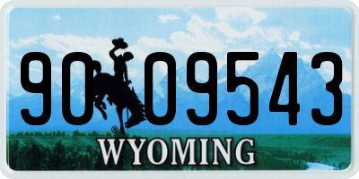 WY license plate 9009543