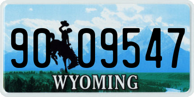WY license plate 9009547