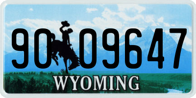 WY license plate 9009647