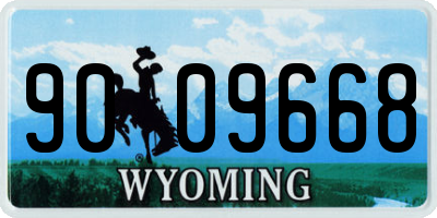 WY license plate 9009668