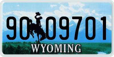 WY license plate 9009701