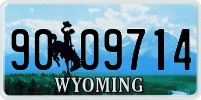 WY license plate 9009714