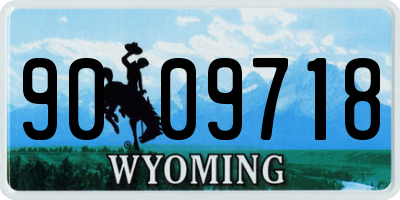WY license plate 9009718