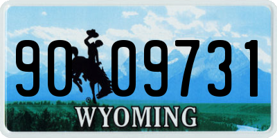 WY license plate 9009731