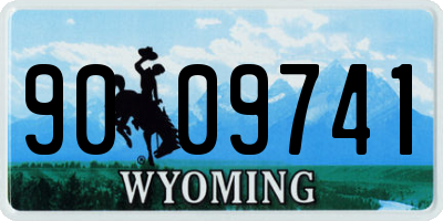 WY license plate 9009741