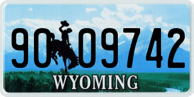 WY license plate 9009742
