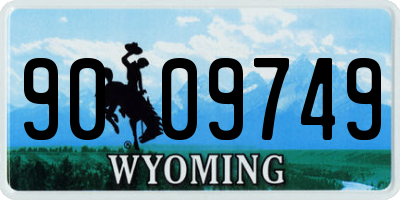 WY license plate 9009749