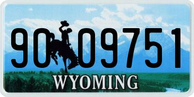 WY license plate 9009751