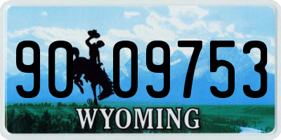 WY license plate 9009753