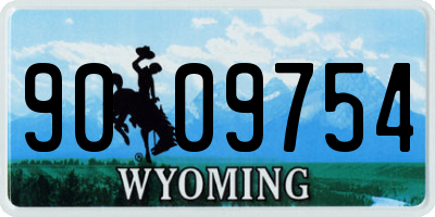 WY license plate 9009754
