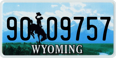 WY license plate 9009757