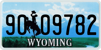 WY license plate 9009782