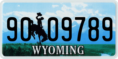 WY license plate 9009789
