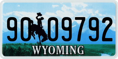 WY license plate 9009792