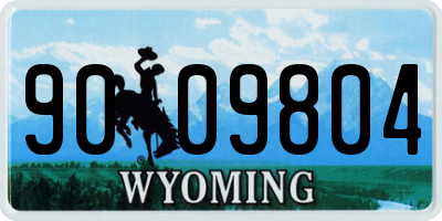 WY license plate 9009804