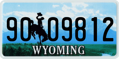 WY license plate 9009812
