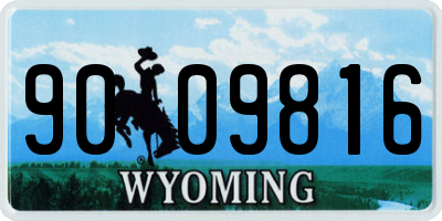 WY license plate 9009816