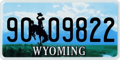 WY license plate 9009822