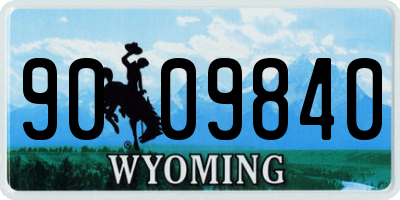 WY license plate 9009840