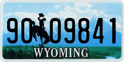 WY license plate 9009841