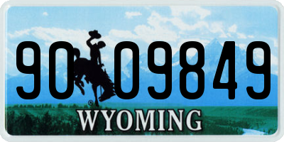 WY license plate 9009849