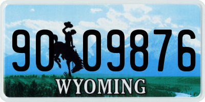 WY license plate 9009876