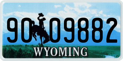 WY license plate 9009882