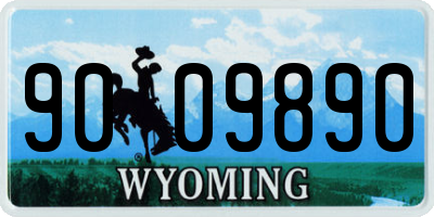 WY license plate 9009890