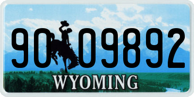 WY license plate 9009892