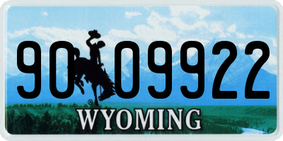 WY license plate 9009922