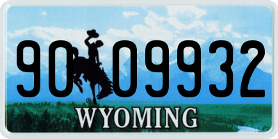 WY license plate 9009932