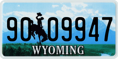 WY license plate 9009947