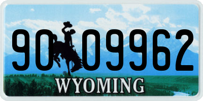 WY license plate 9009962