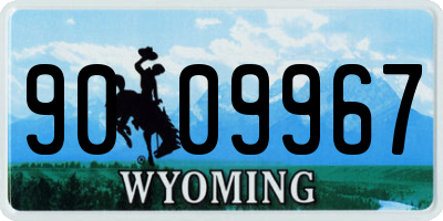 WY license plate 9009967