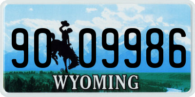 WY license plate 9009986