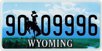 WY license plate 9009996