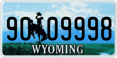 WY license plate 9009998