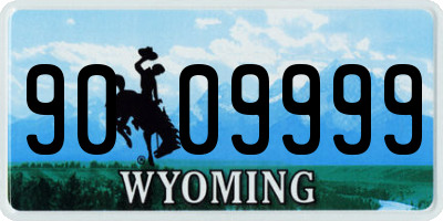 WY license plate 9009999