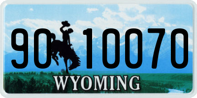 WY license plate 9010070