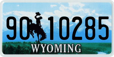 WY license plate 9010285